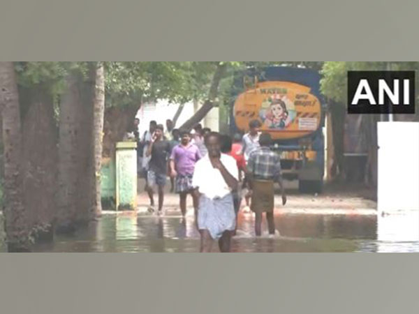 Several areas in Thoothukudi remain waterlogged following heavy rainfall (Photo/ANI)