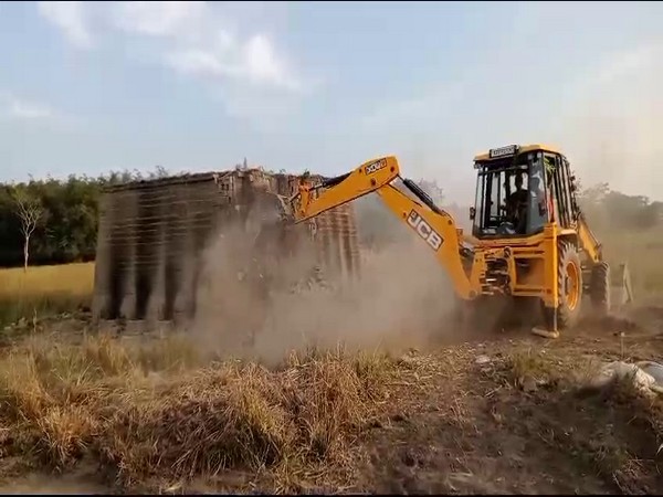 Eviction drive against illegal brick kilns in Assam's Kamrup district (Photo/ANI)