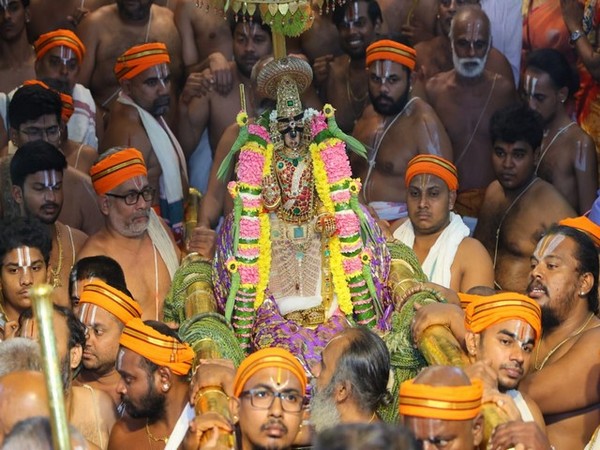 Procession deity of Sri Renganathaswamy on occasion of ‘Vaikuntha Ekadashi'. (Photo/ANI)