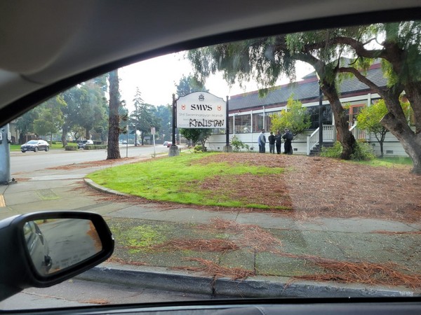 Walls of Swaminarayan temple in Newark, US defaced with anti-India and pro-Khalistan graffiti. (Photo/ANI)