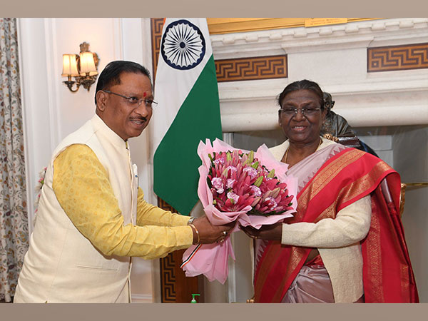 Chhattisgarh CM Vishnu Deo Sai and Dy CMs call on President Murmu (Photo/ANI)