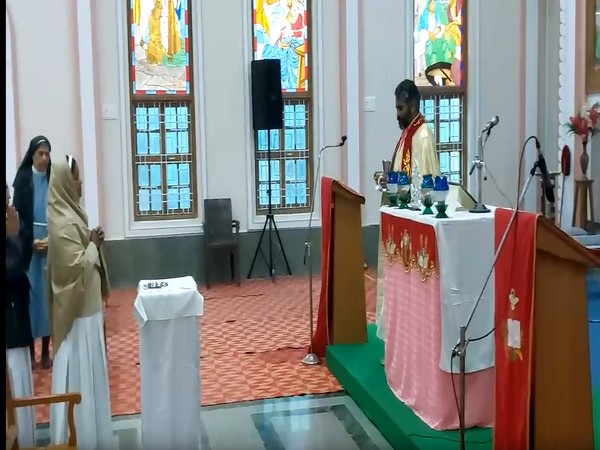 Special prayer at Catholic church in Ujjain (Image source: ANI) 
