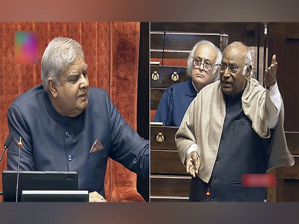 Rajya Sabha Chairman Jagdeep Dhankhar and Leader of Opposition in the House Mallikarjun Kharge (File Photo/ANI)