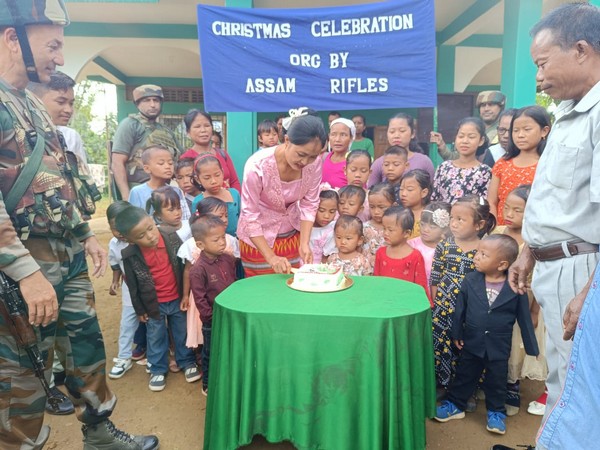 Assam Rifles troop celebrating Christmas (Photo/ANI)