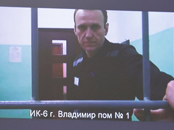Alexey Navalny seen on a screen via video link (File Photo/Reuters)