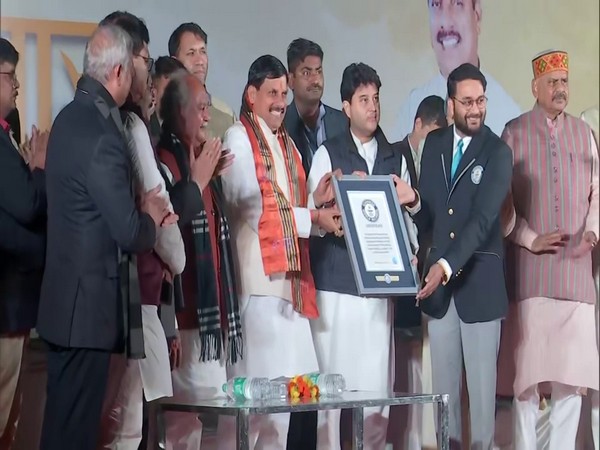 MP CM Mohan Yadav with Union Minister Jyotiraditya Scindia. (Photo/ANI)