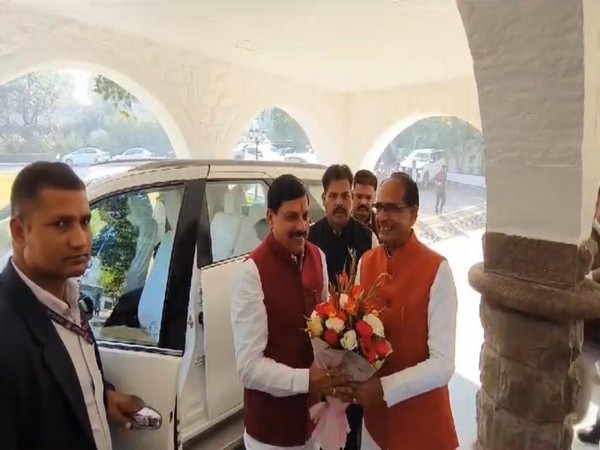 MP CM Mohan Yadav meeting former CM Shivraj Singh Chouhan (Photo/ANI)