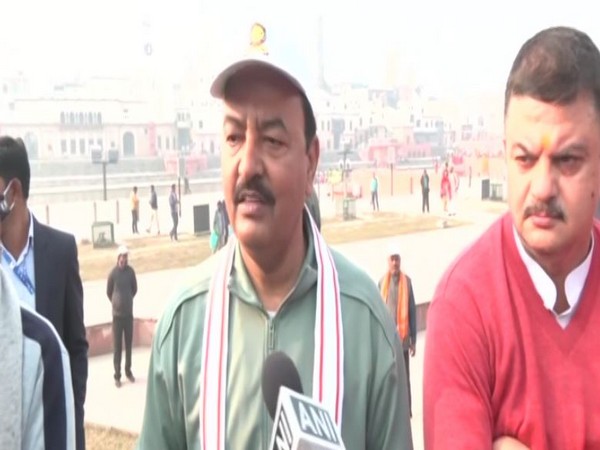 Uttar Pradesh Deputy Chief Minister Keshav Prasad Maurya at Ayodhya (Photo/ANI)