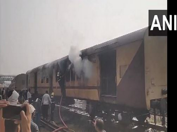 Fire breaks out in luggage-cum-guar van coach stationed in Nanded maintenance yard (Photo/ANI)