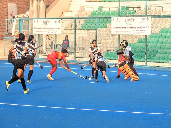 Players in action during 2nd Khelo India Sub Junior Women's Hockey League (Image: HI)