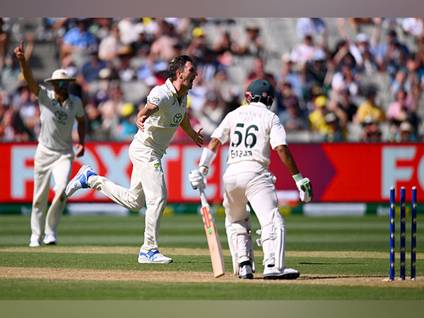 Pat Cummins celebrating Babar Azam's wicket. (Photo- cricket.com.au)