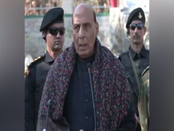Defence Minister Rajnath Singh at Rajouri  (Photo/ANI)