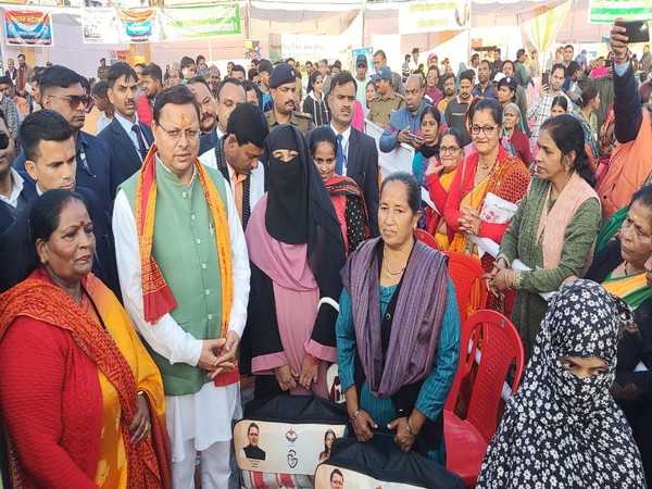 Uttarakhand CM Dhami participates in Vikas Bharat Sankalp Yatra Camp in Champawat (Photo/ANI)
