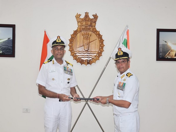 Commodore Pradeep Patel assumes charge as Commanding Officer INS Kalinga. (Photo source: Indian Navy)