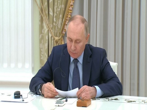 Russian President Vladimir Putin during a meeting with Indian External Affairs Minister S Jaishankar (Photo/ANI)