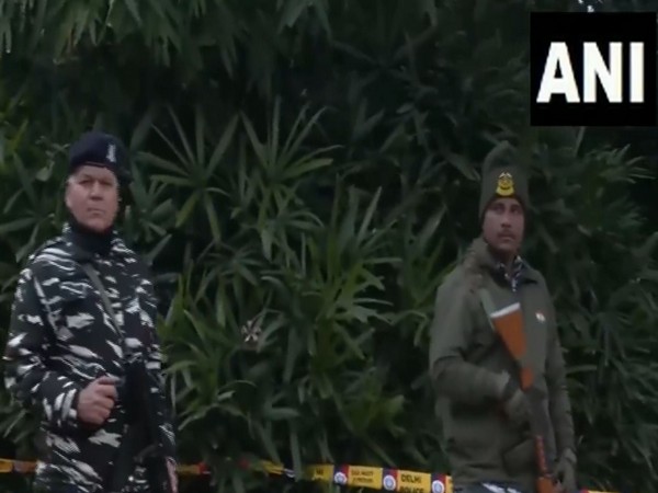 Paramilitary forces deployed outside Israel Embassy in Delhi (Photo/ANI)