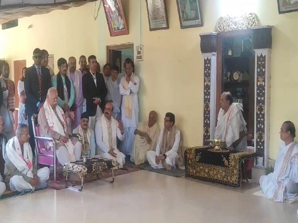 RSS chief Mohan Bhagwat visits Auniati Monastery in Majuli river island (Image/ANI)