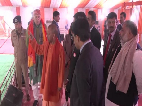 UP CM Yogi Adityanath takes stock of development work in Ayodhya (Photo/ANI)