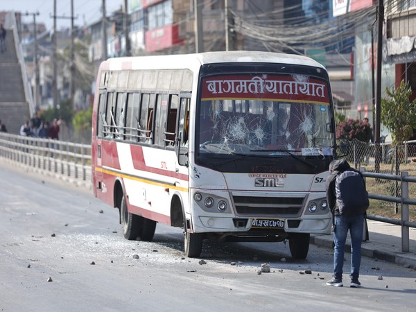 Visuals of protests in Nepal's Lalitpur (Photo/ANI)