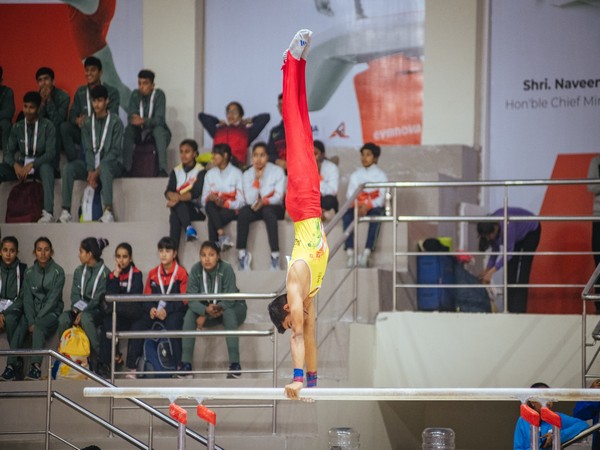 Gymnasts in action during Junior Artistic Gymnastics National Championships 2023-24 (Image: Odisha Sports)