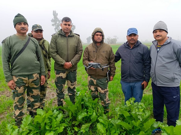 BSF with recovered drone (Pic credit/ BSF)