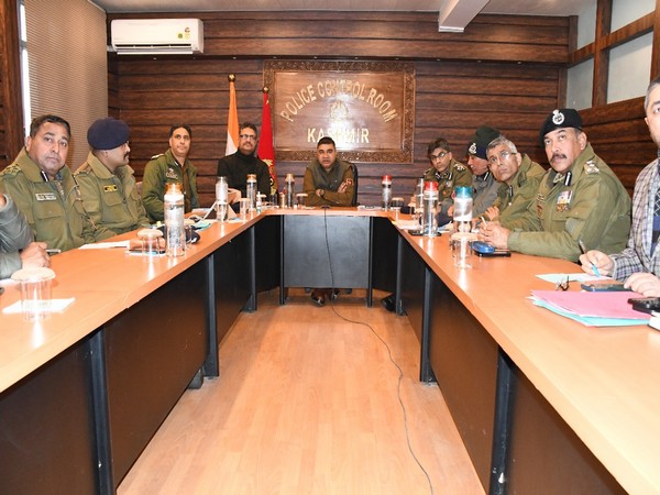IGP Kashmir chairs security cum crime review meeting at PCR Kashmir (Image/ANI)