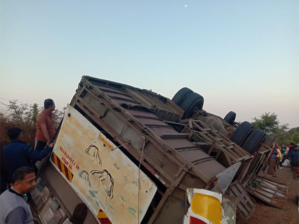 Bus overturns in Tamhani Ghat (Photo/ANI) 
