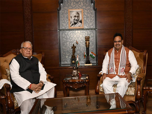 Rajashtan CM Bhajan Lal Sharma with Governor Kalraj Mishra. (Photo/ANI)