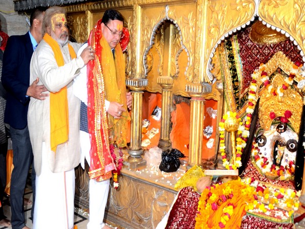 Uttarakhand Chief Minister Pushkar Singh Dhami in Mathura (Photo/ANI)