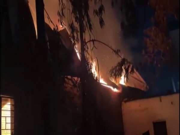 Massive fire at glove factory in Chhatrapati Sambhajinagar. (Photo/ANI)