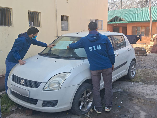 Car seized by Special Investigations Unit Baramulla (Photo/ANI)