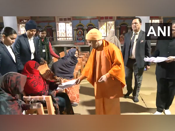 Uttar Pradesh Chief Minister Yogi Adityanath held Janata Darbar (Photo/ANI)
