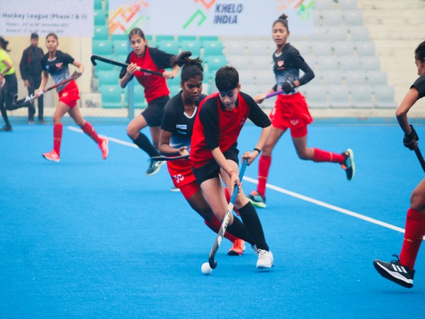 Players in action during Khelo India Sub-Junior Women’s Hockey League (Image: HI)