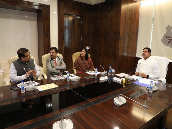 MP CM Mohan Yadav chairing meeting at Mantralaya (Photo/ANI)