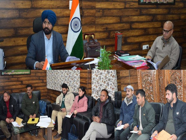DC Harvinder Singh chaired the meeting with other officers of Doda. (Photo/ANI)