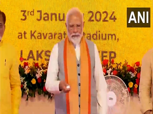 Prime Minister Narendra Modi in Kavaratti (Photo/ANI)