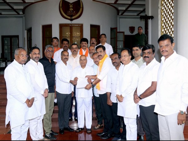BJP delegation meets Karnataka governor Thawar Chand Gehlot (Photo/ANI)
