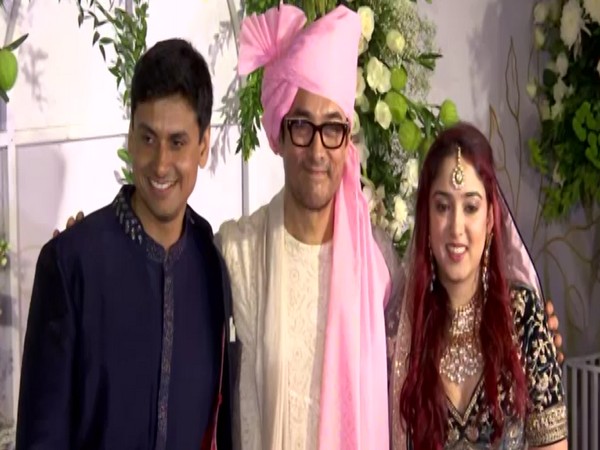 Aamir with his daughter, son-in-law (ANI Photos)