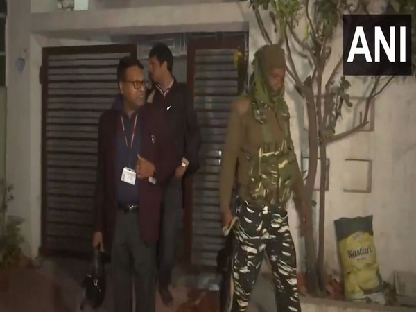 ED team leaves from Jharkhand CM's press advisor's residence after searches. (Photo/ANI)