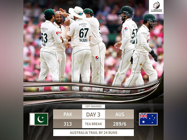 Pakistan team celebrating a wicket. (Photo- ICC Twitter)