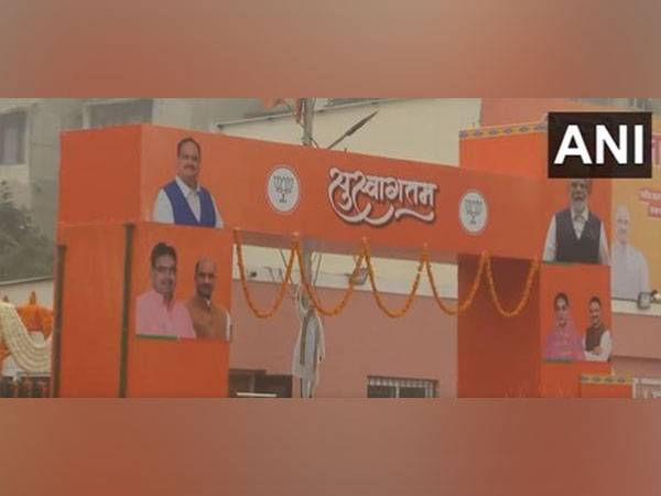BJP office in Jaipur decked up ahead of PM Modi's visit to attend DGP-IGP national conference (Photo/ANI)