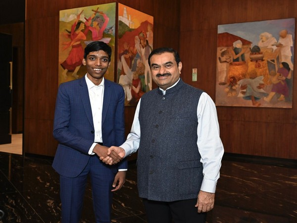 Gautam Adani with R Praggnanandhaa. (Photo- Gautam Adani Twitter)