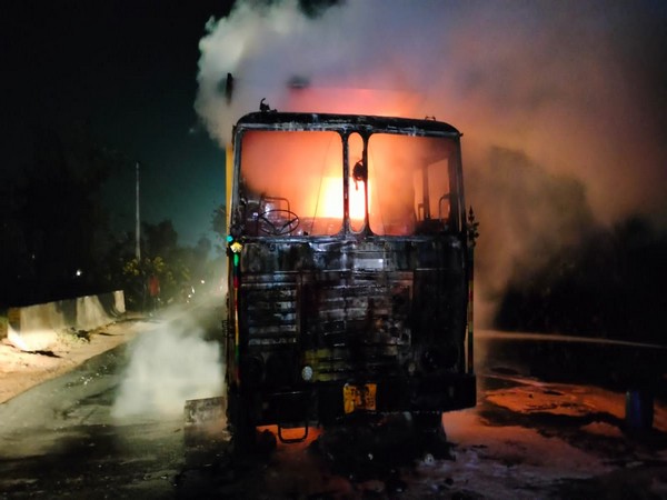 Truck collision leads to fatal fire( Photo/ANI)