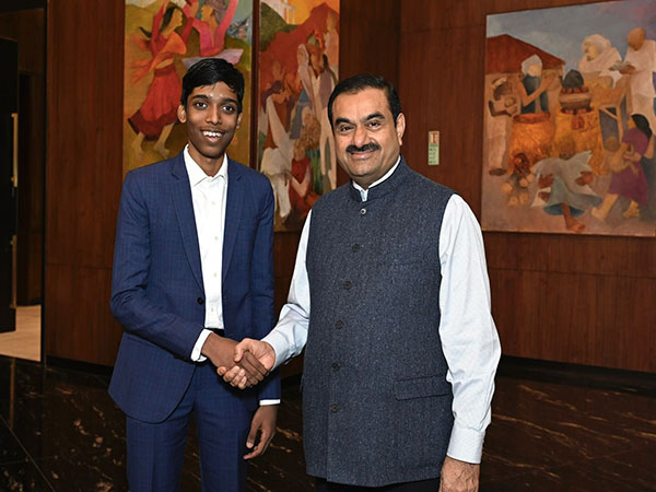 Gautam Adani with R Praggnanandhaa. (Photo- Gautam Adani Twitter) 