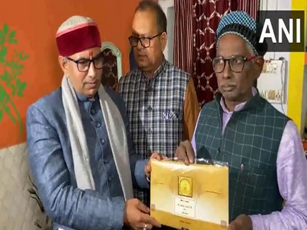 Former litigant in Ayodhya land dispute case, Iqbal Ansari receives invitation to Ram Temple consecration ceremony. (Photo/ANI)