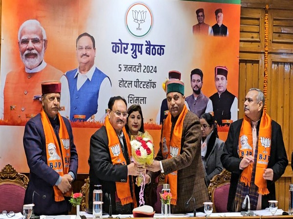 BJP chief JP Nadda at core party unit meet in Shimla (Image/ANI)