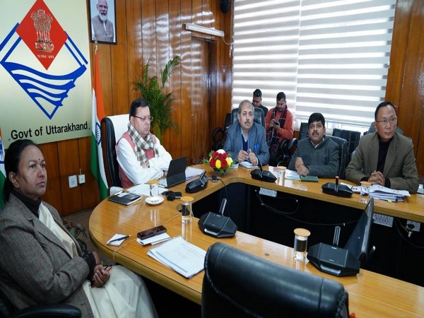 Uttarakhand CM Pushkar Singh Dhami in a review meeting (Photo/ANI)