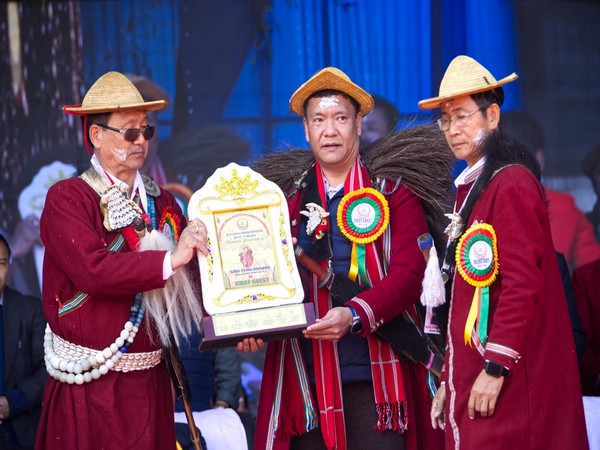 Arunachal Pradesh CM Pema Khandu attends Si Donyi Golden Jubilee celebration (Photo/ANI)