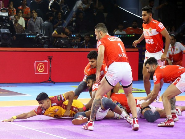 Gujarat Giants and Telugu Titans in action. (Photo- PKL)