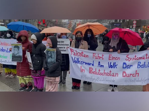 Baloch National Movement Germany Chapter stages demonstration (Photo/ANI)